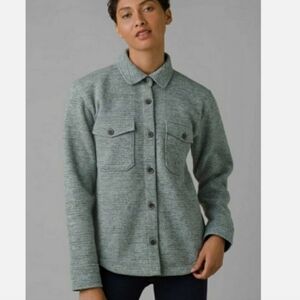 Prana Tri Thermal Fleece Shacket In Glacier, S